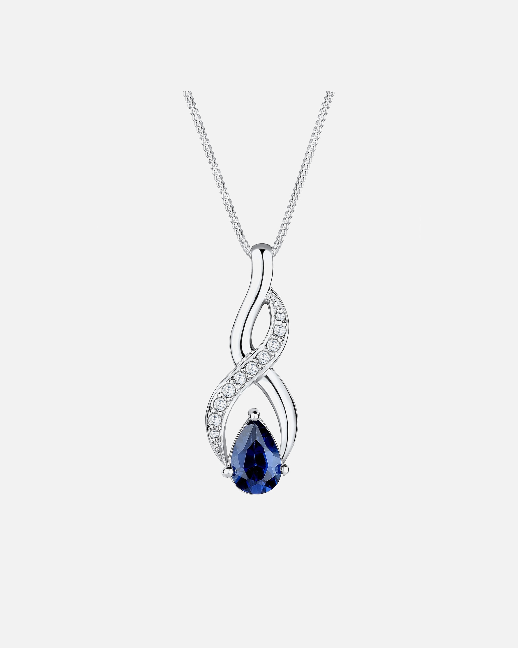 Elli Femme Symbole Infinité de Zircone et Saphir - (925/1000) Argent