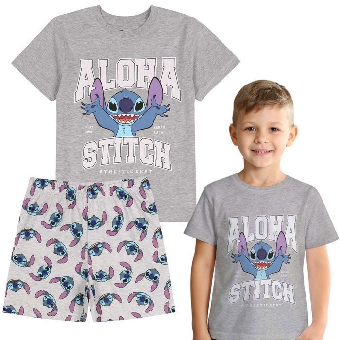 Pijama de dos piezas de algodón con estampado de Disney para niños, de manga corta, para verano, 98 cm.