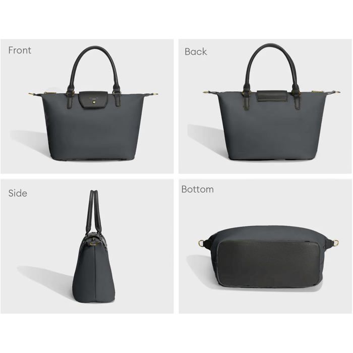 David Jones - Bolsa Tote Feminina de Nylon - Bolsa de Compras Macia, Bolsa de Ombro, Bolsa Transversal - Moda Elegante - Preta