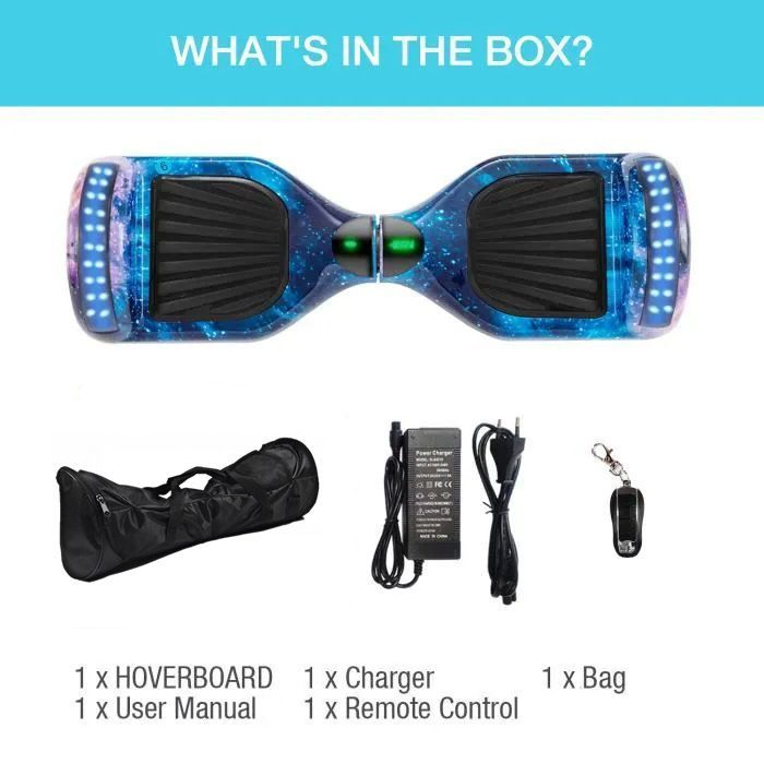 6.5-inch Galaxy Hoverboard, Bluetooth Function, Remote Control and Handbag