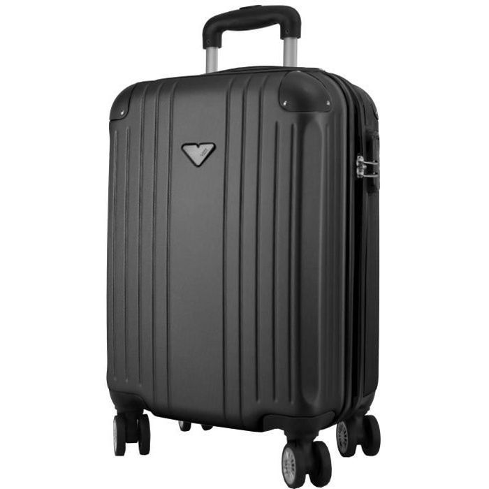 VIDA VR610B Hård resväska med dubbla hjul - Mycket prisvärt (Svart, S - Liten - 40L - 54x34x22cm - 2,3kg)