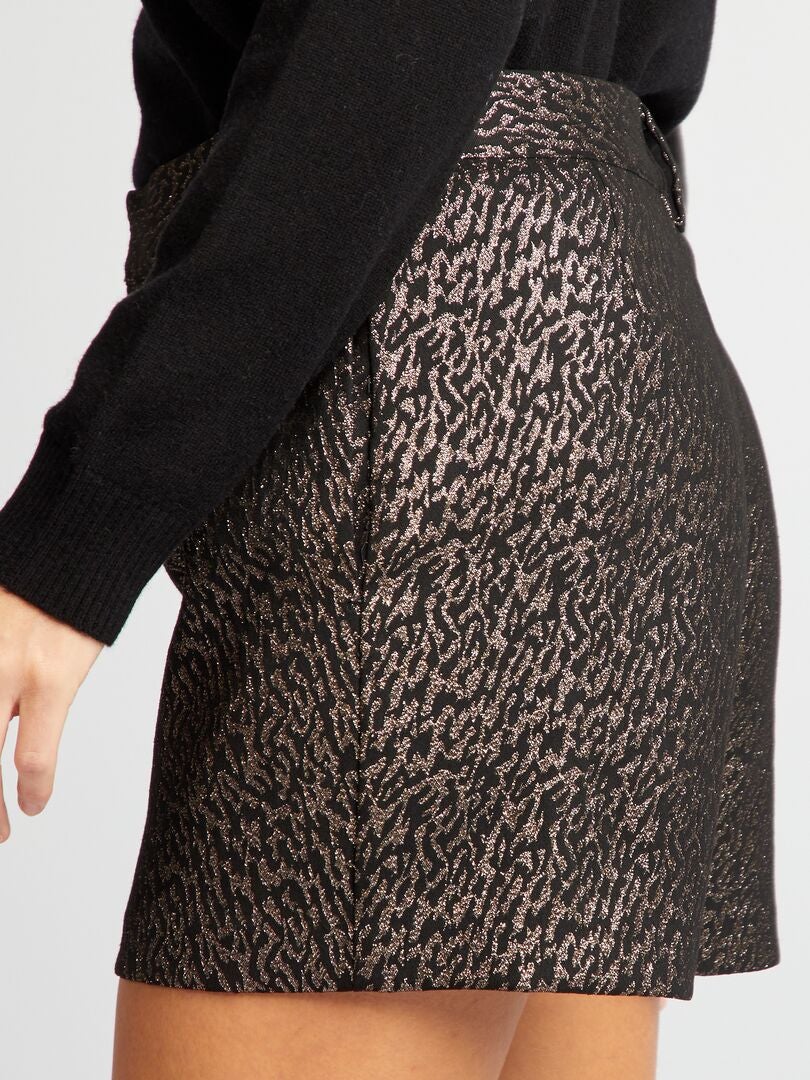 Pantalones cortos con estampado jacquard - NEGRO