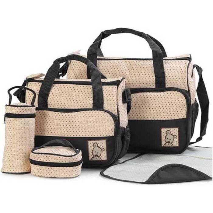 Juego de bolsas para pañales LYT® - 5 piezas - Negro - Microfibra - Práctico y duradero