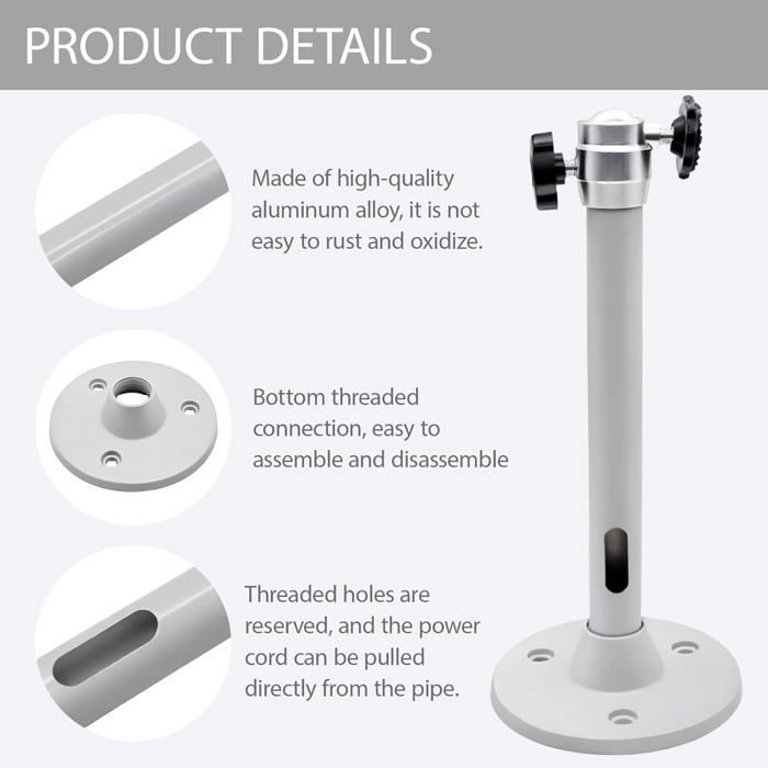 Soporte de techo para proyector ZOKKO - Aluminio resistente - Capacidad de carga de 5 kg - Inclinación de 90°