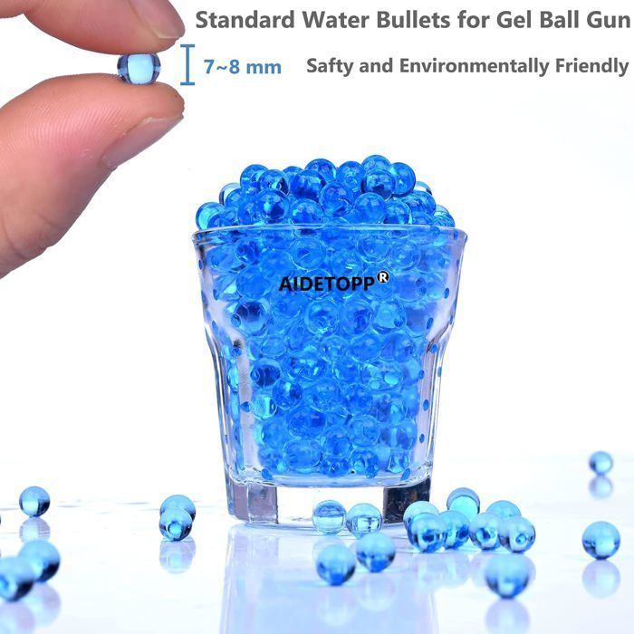 Bolas de gel Blaster, 50.000 unidades, 7-8 mm, azules, paquete de 5 bolsas
