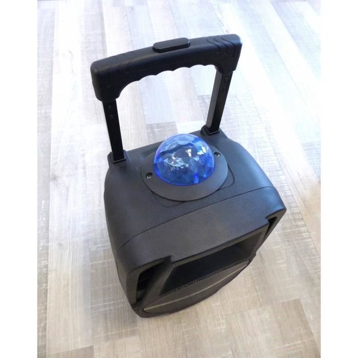 INOVALLEY KA116BOWL – 450-W-Bluetooth-Lautsprecher mit Beleuchtung – Karaoke-Funktion – Mehrfarbige LED-Kaleidoskopkugel – USB-Anschluss
