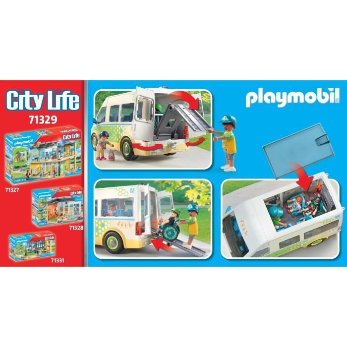 PLAYMOBIL 71329 School Bus, City Life, School, 53 pieces, Ages 4+