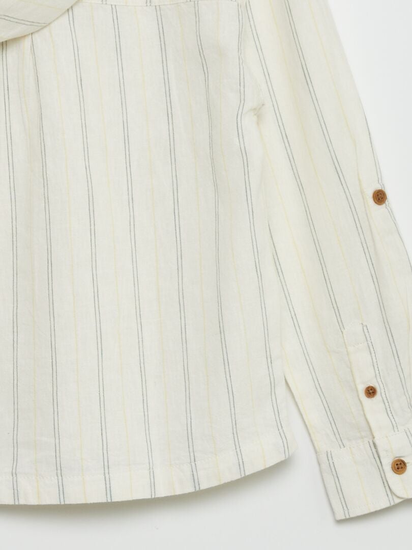 Camisa de lino y algodón - BLANCA
