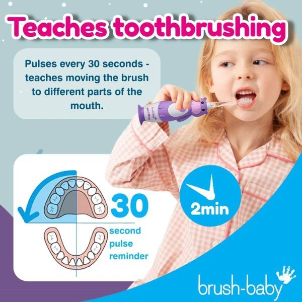 Escova de dentes infantil recarregável Brush Baby WildOnes™ Hippo
