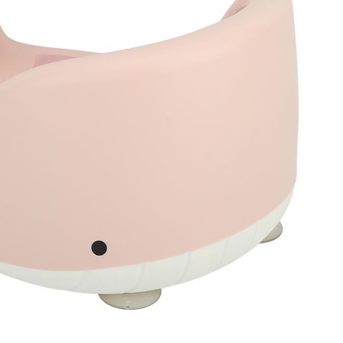 Assento de banho para bebês OMABETA com ventosas antiderrapantes em formato de desenho animado para máxima proteção.