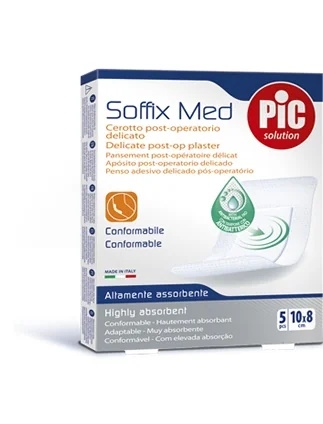 PIC Pic Soffix Med Delicate postoperatieve pleisters 10x8 cm 5 stuks fixatieverbanden