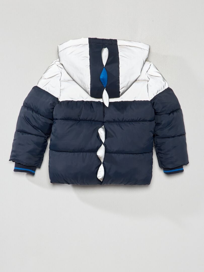 Dino color block donsjack - blauw
