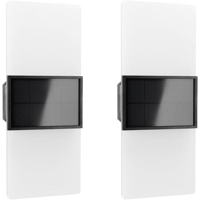 Apliques solares de exterior Gemini, blanco y blanco cálido (juego de 2) Aplique de exterior multicolor