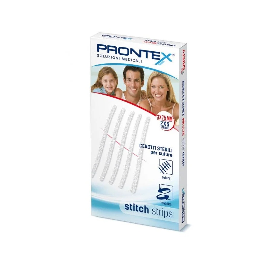 Bandes de sécurité pour points de suture Prontex 3x75 10 pièces.
