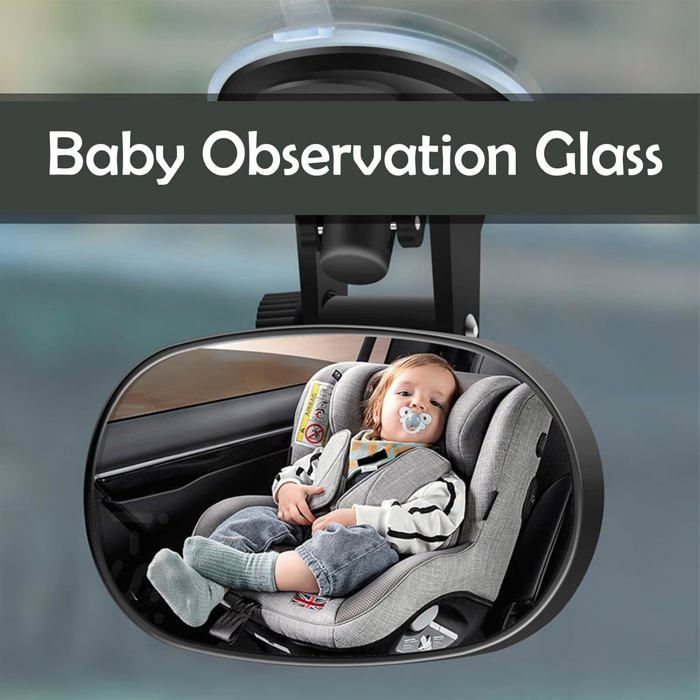 Espejo retrovisor para bebé, espejo retrovisor giratorio de 360 grados con clip para ver a los pasajeros de atrás.