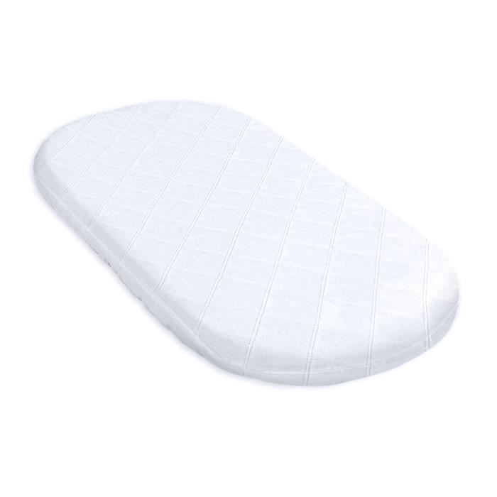 Matelas poussette 72x33cm - matelas berceau lit d'appoint ovale matelas bébé