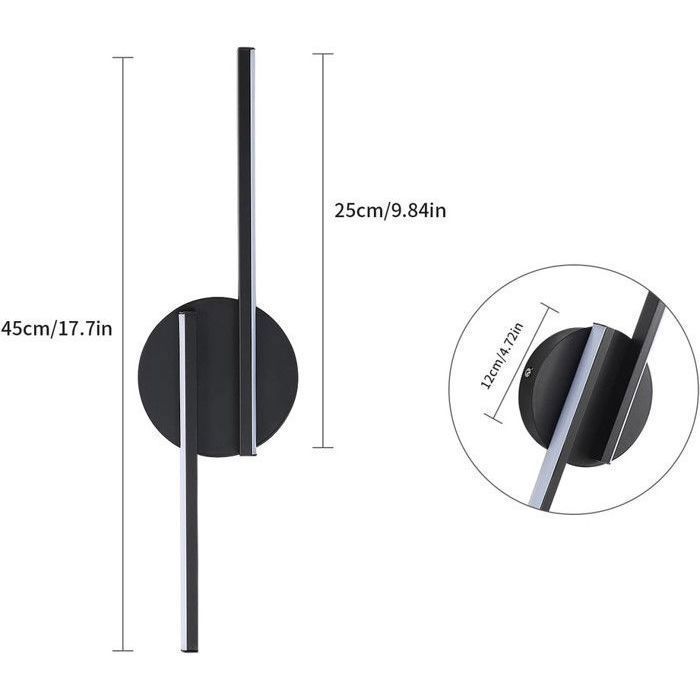 Dorlink 16W LED Wall Light - Warm White 3000K - Modern Aluminum - For Living Room, Hallway, Staircase, Night Light