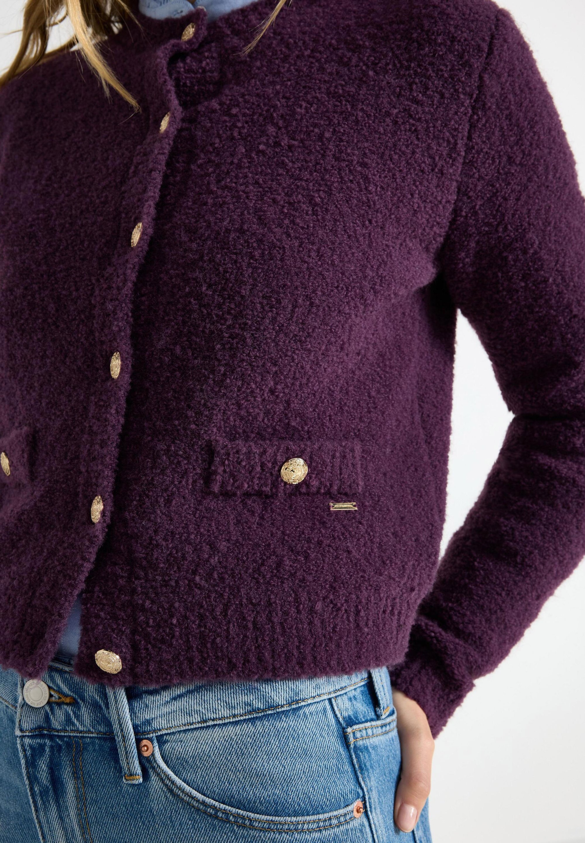 Lindex LUNAR - Cardigan - donker stoffig lila