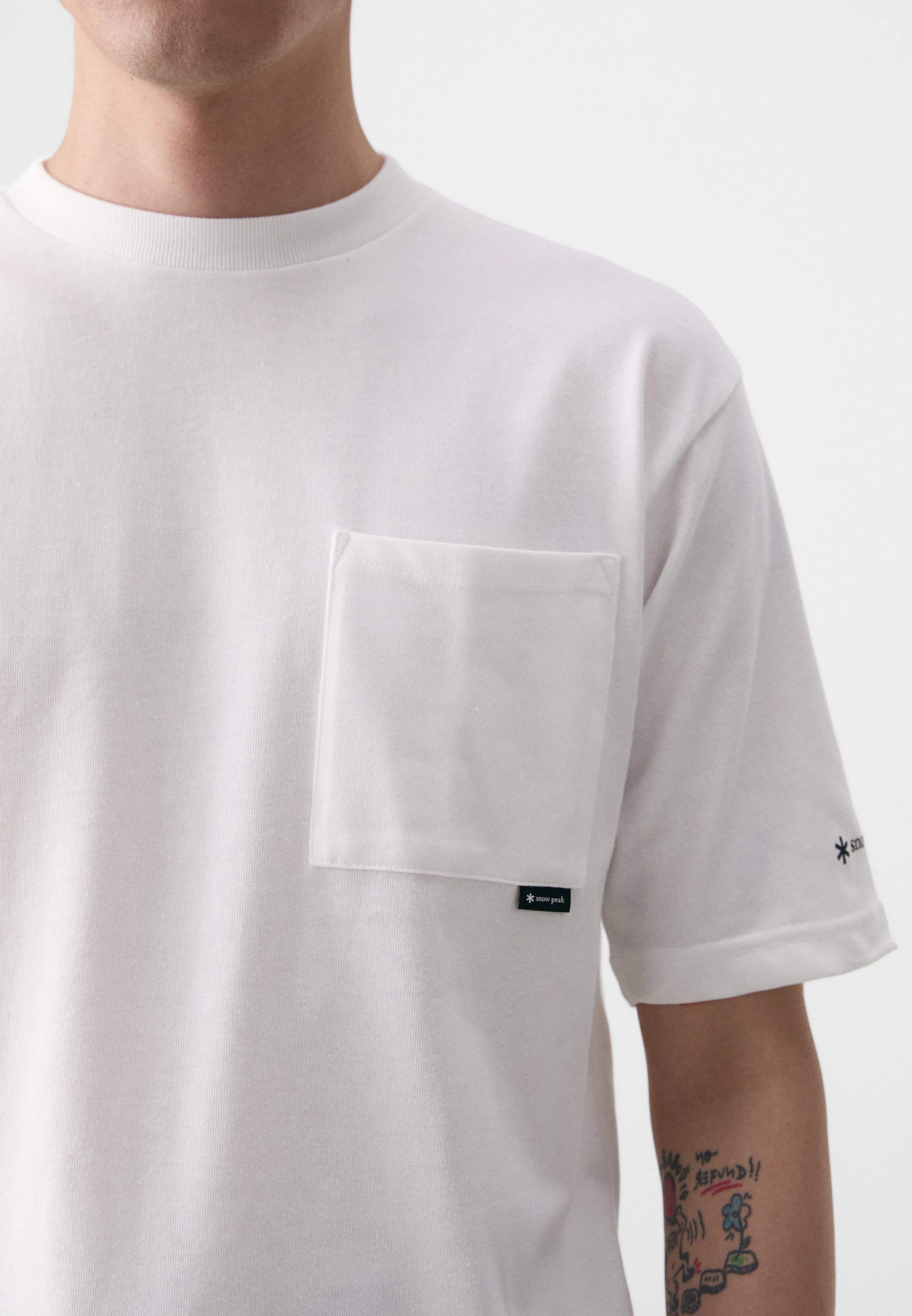 Snow Peak POCKET UNISEX - Basic T-shirt - wit