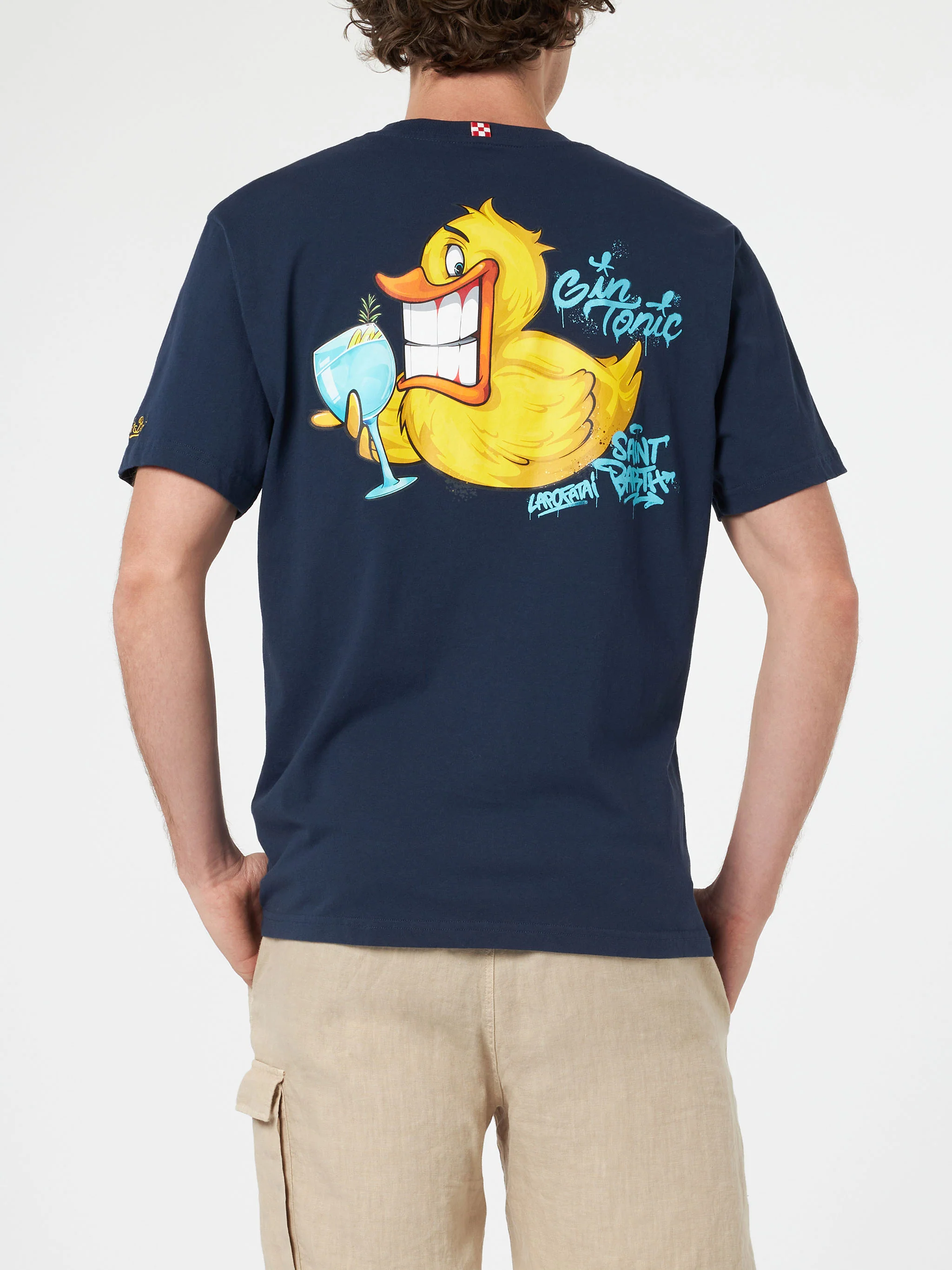 T-shirt da uomo in cotone con stampa piazzata fronte e retro dei Crypt