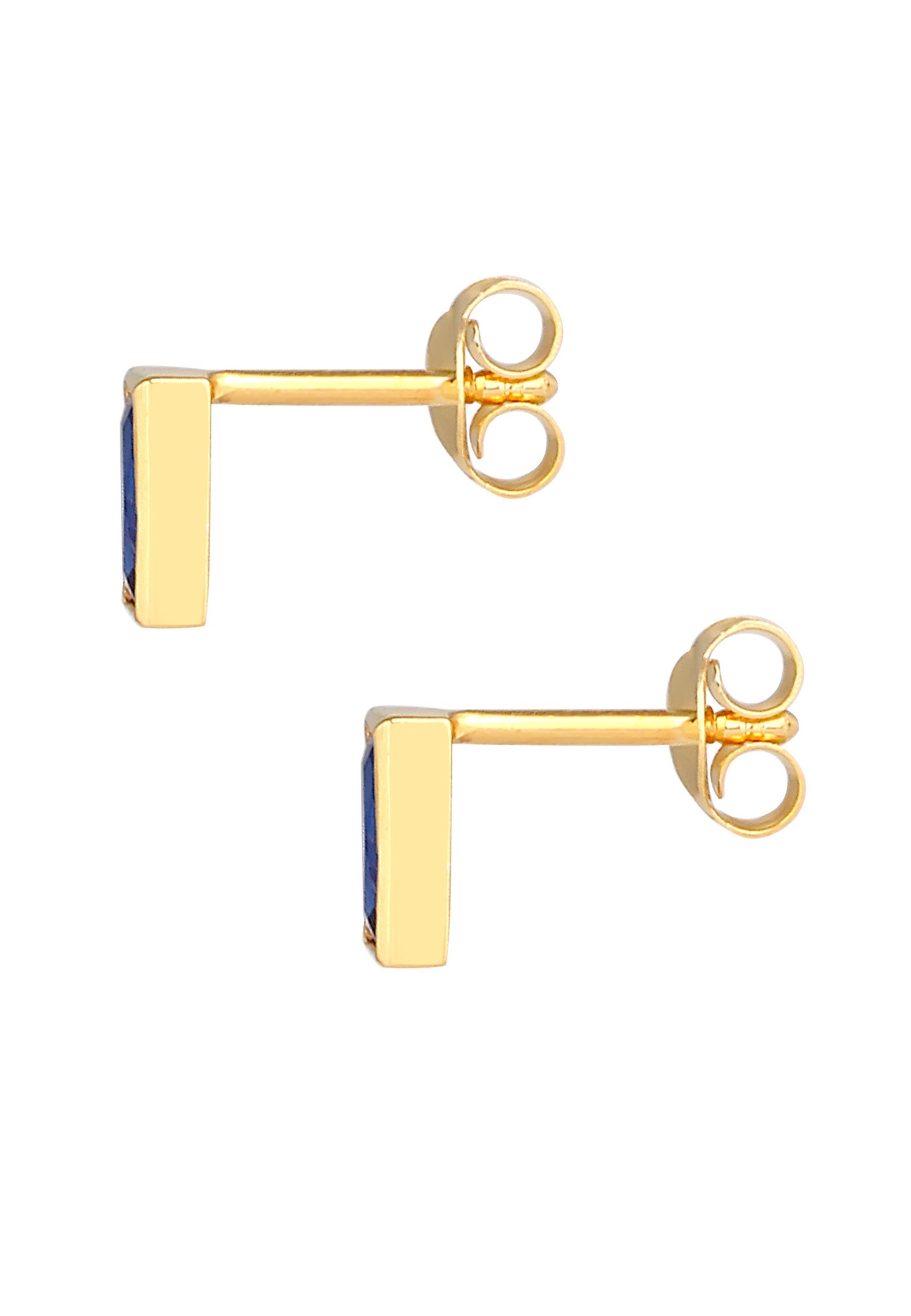 Elli Élégant Filigrane avec des Saphirs Boucles d'Oreilles Femme - (925/1000) Argent Plaqué Or