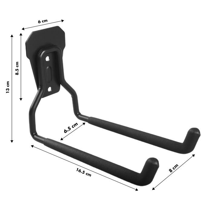 Juego de 2 estantes de pared para garaje Maclean, de acero, con una carga máxima de 35 kg, modelos MC-439 + MC440, para neumáticos, herramientas de jardín, escaleras, etc.