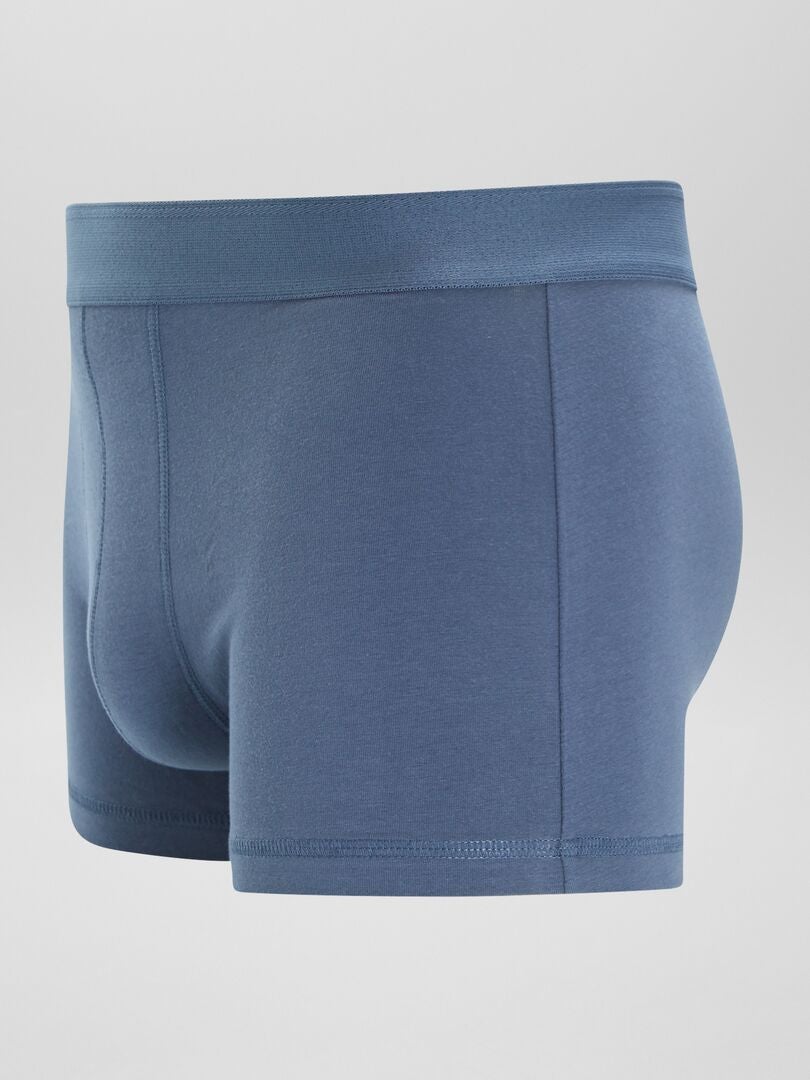 Conjunto de 3 bóxers de color liso - AZUL