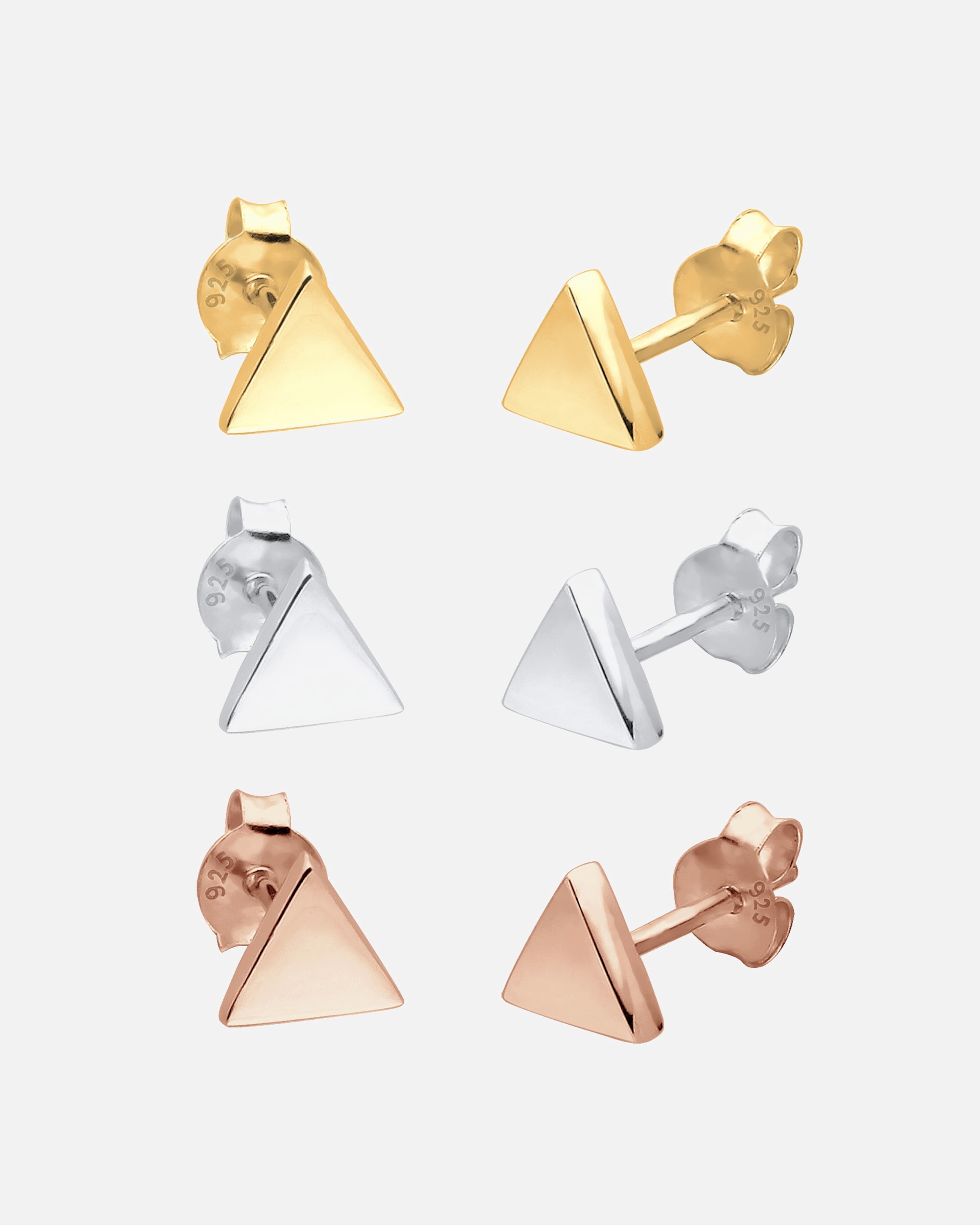 Elli Triangles Trois Couleurs Ensemble Boucles d'Oreilles Femme (925/1000) Argent