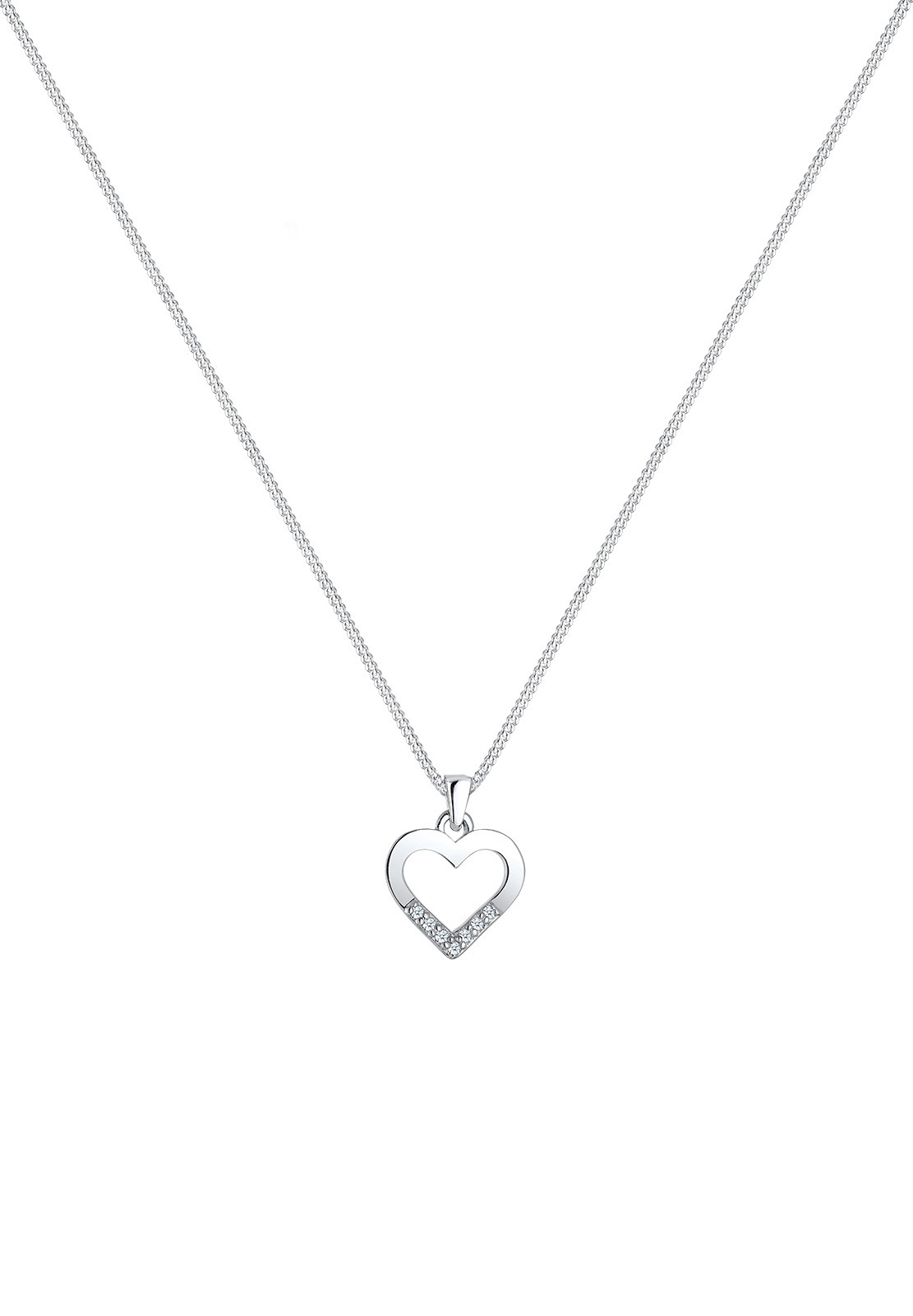 Elli DIAMONDS Femme Pendentif Coeur Diamant (0,035 ct.) - (925/1000) Argent