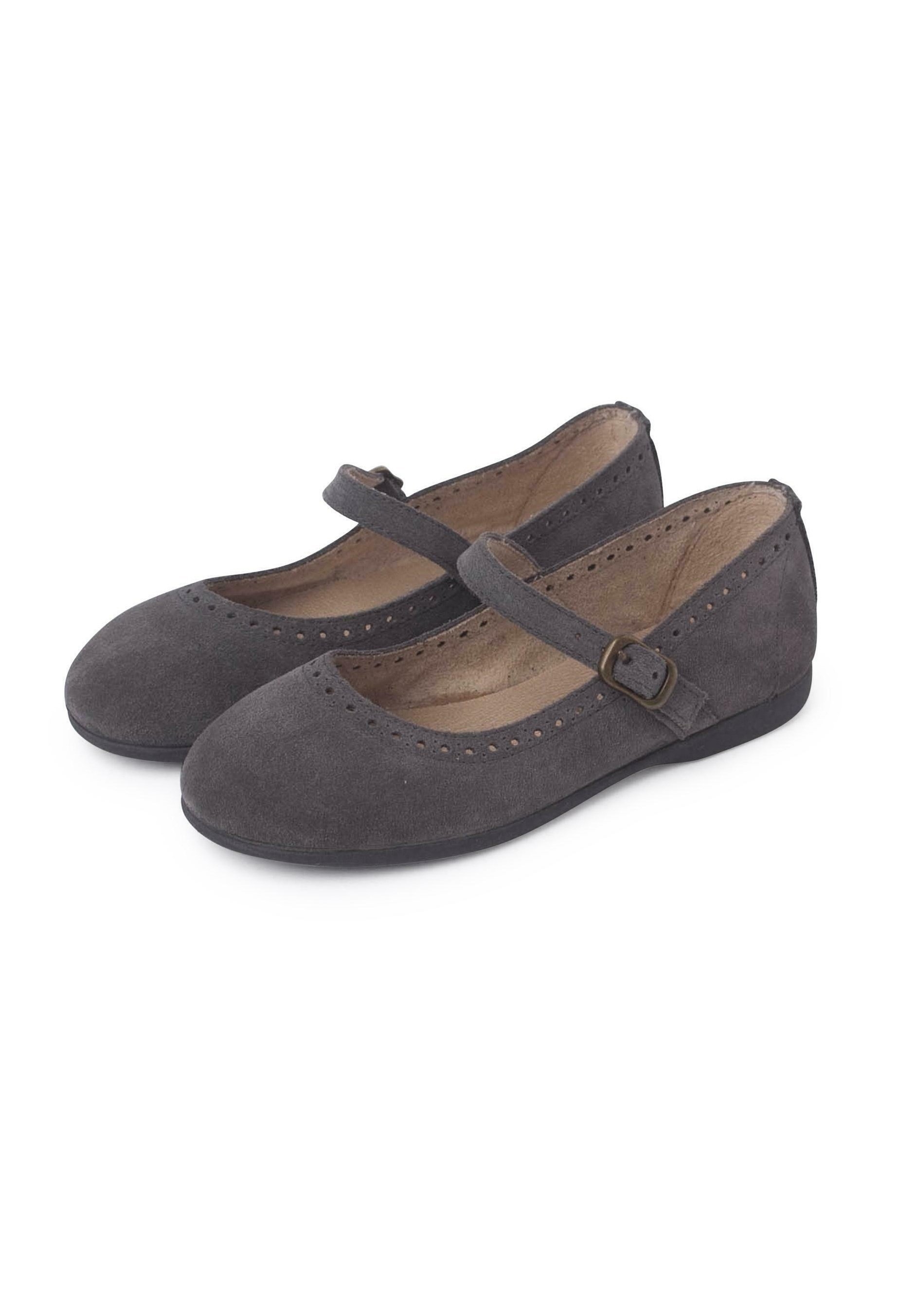 Scarpine per neonati Pisamonas con fibbia fine e perforate - grigie