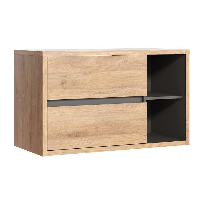 Mueble de baño suspendido en color natural - 100 cm - PURNAL