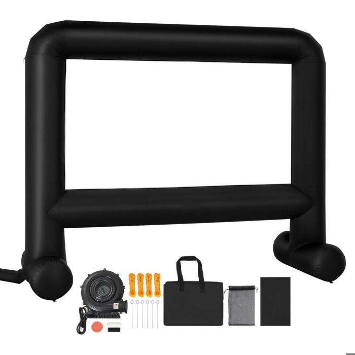 Pantalla de proyección inflable DUOKU - 488 cm - Tejido lavable 600D - Relación de aspecto 16:9 - Incluye bolsa de transporte