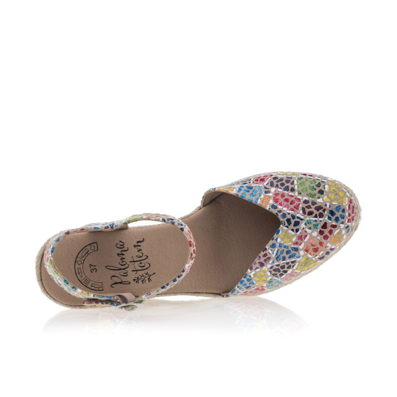 Mehrfarbige Damen-Espadrilles mit Seilsohlen