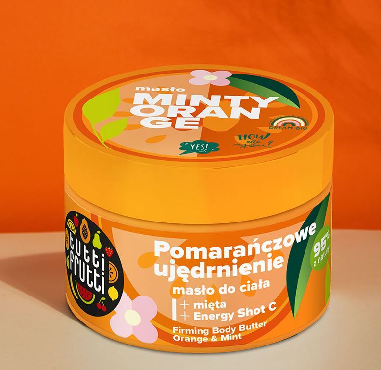 Tutti Frutti učvršćujući maslac za tijelo s narančom i mentom Energy Shot C Učvršćivanje