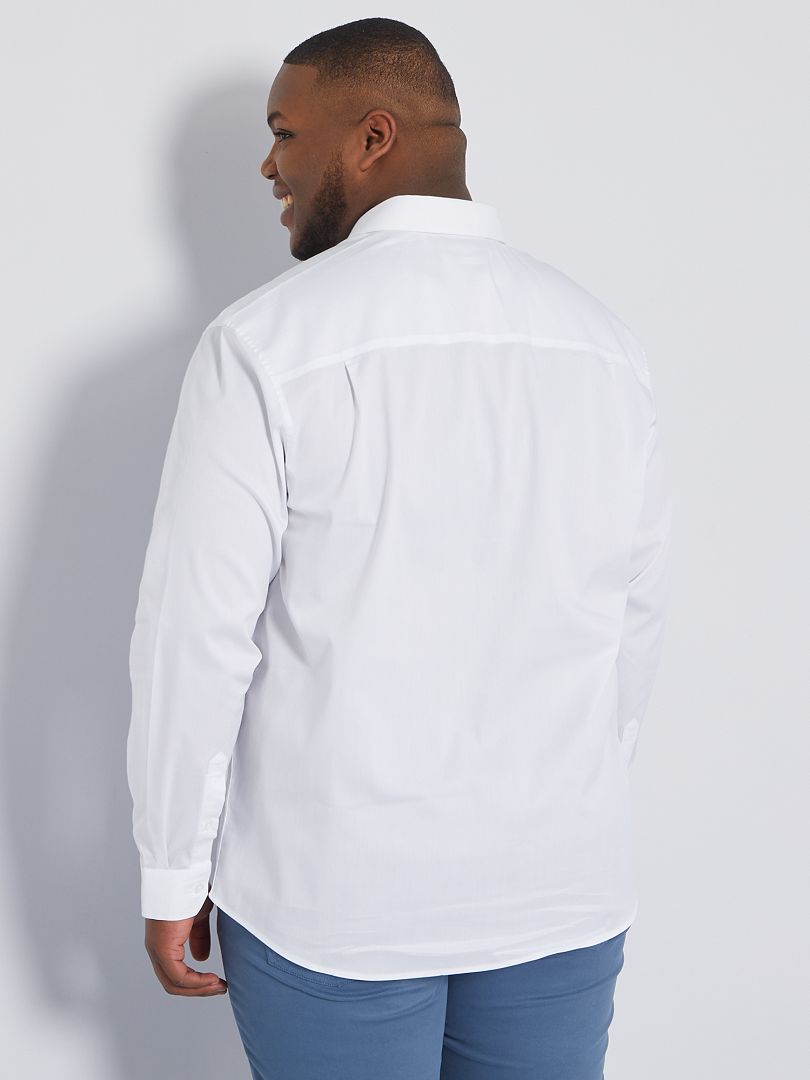 Stretch twill overhemd - wit