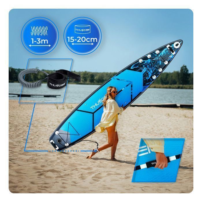 THUNDER® BLUET 365 cm Paddleboard | Inflatable | Non-slip | Backpack | Complete Accessories | Repair Kit