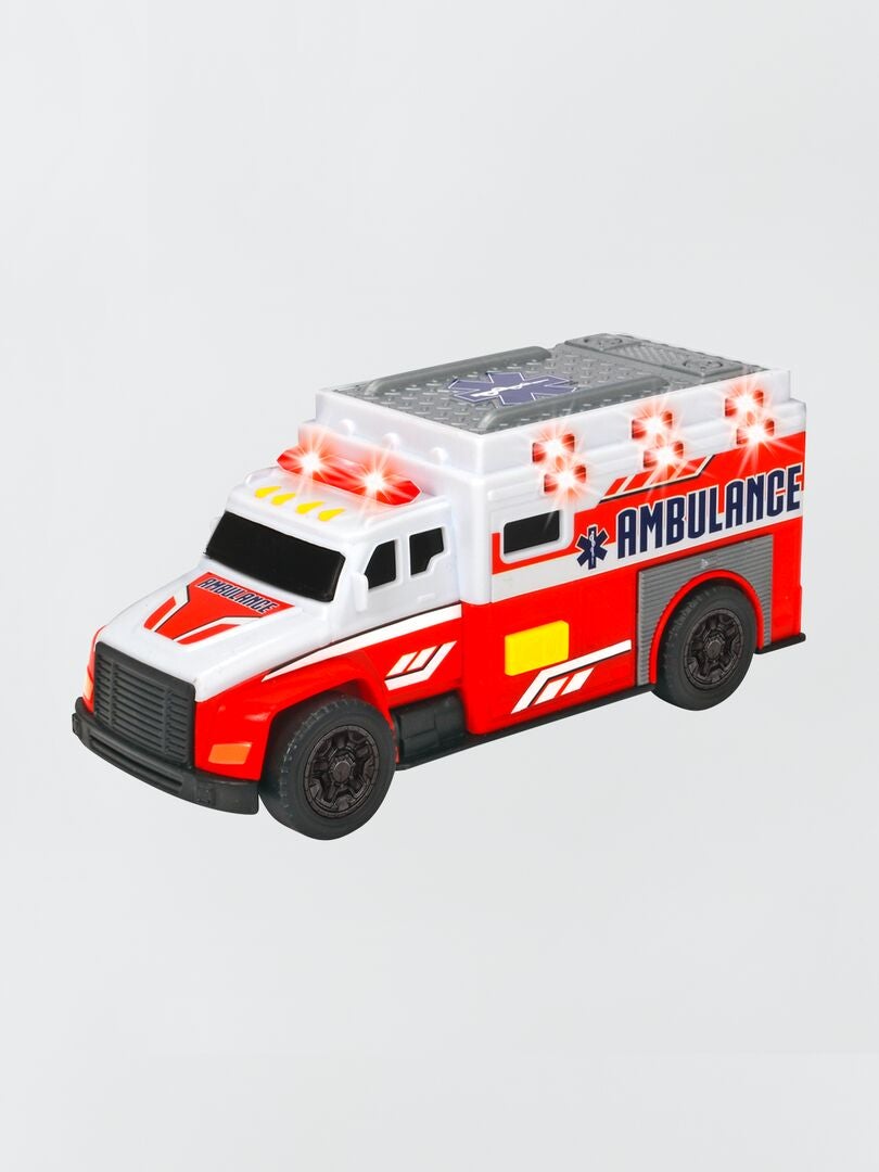 Dickie Toys ambulance met geluiden en lichtjes - rood/wit