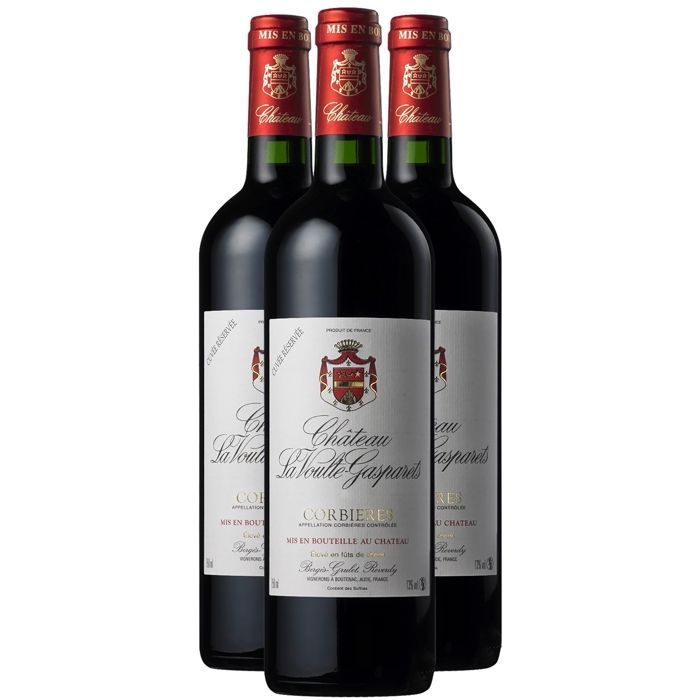 Château la Voulte Gasparets Corbières Cuvée Reservée 2022 - Vin Rouge du Languedoc - Roussillon (3x75cl)