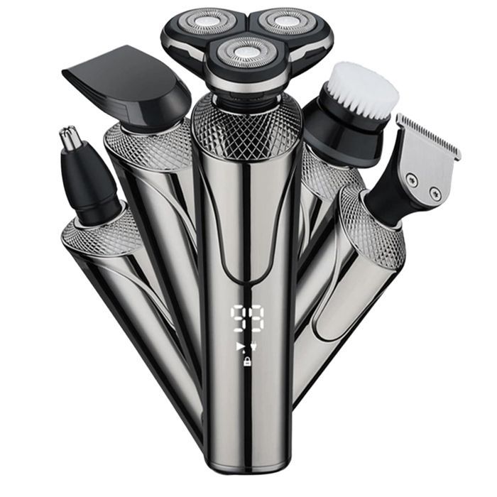5-in-1 elektrische scheerapparaat voor mannen met led-display, draadloze baardtrimmer, IPX6 waterdichte haartrimmer