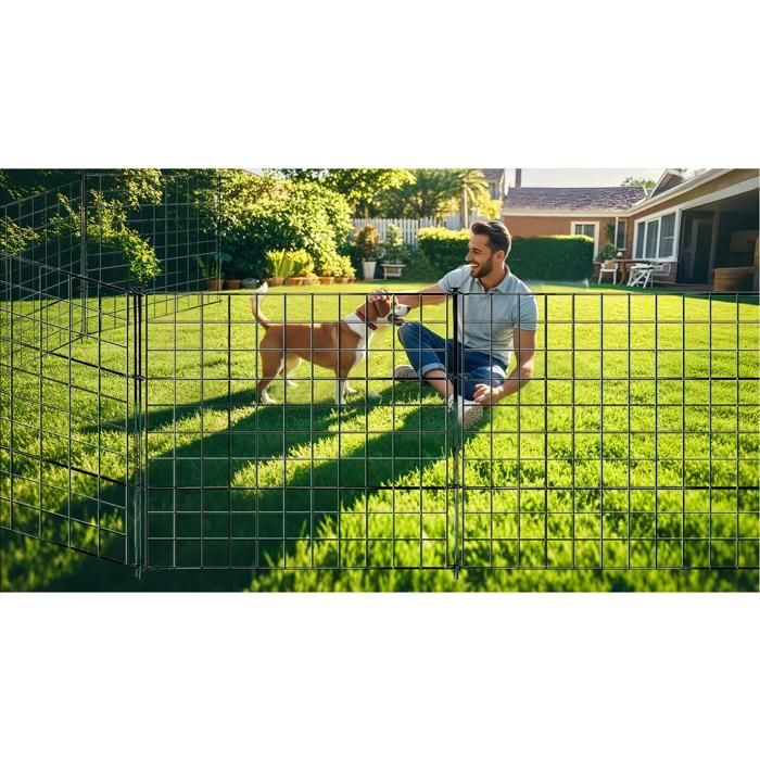 5 x Trellis + 6 posts, metal fencing to assemble, Green