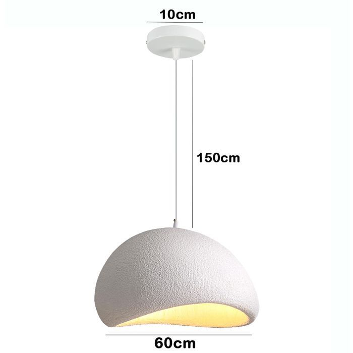 iDEGU 2 lámparas colgantes modernas de estilo industrial de 60 cm, estilo vintage, con acabado en cemento y diseño Edison, ideales para sala de estar y dormitorio, color blanco.