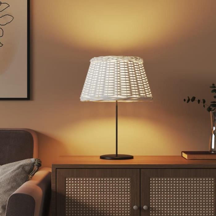 Pantalla de lámpara - MOTHINESSTO - YY06353 - Blanca - Ø50 cm - Mimbre - E27