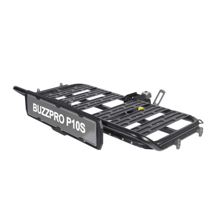 Plataforma multiusos Buzzrack Pro S - Modelo Pro S - Capacidad de 75 kg - Soporte para matrícula - 4 correas incluidas