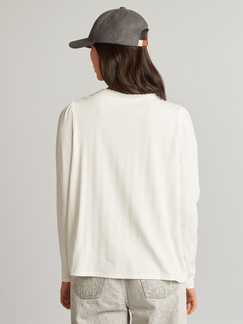 Camiseta de canalé - BLANCA