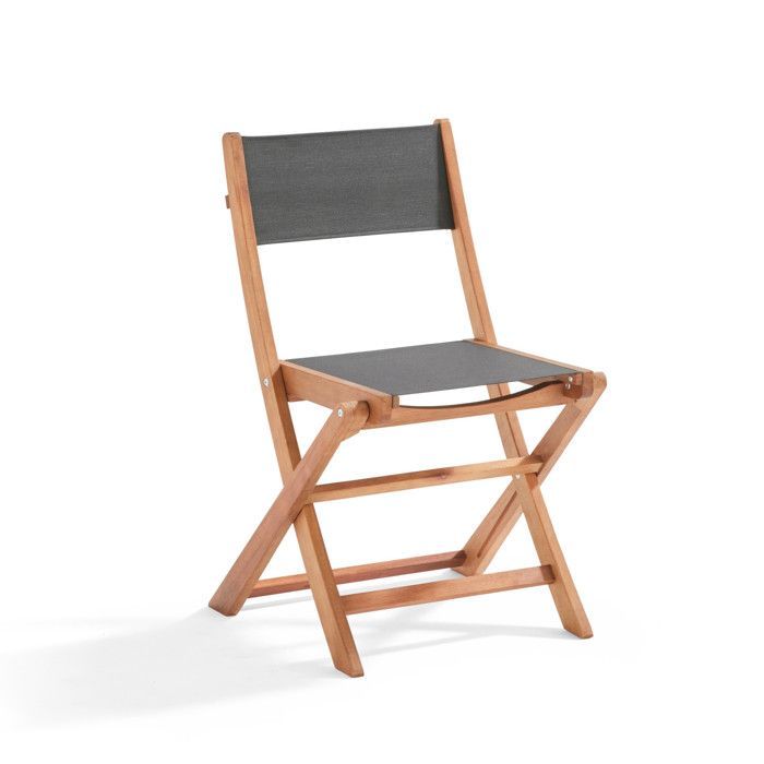 Conjunto Oviala com mesa quadrada dobrável preta e 2 cadeiras dobráveis