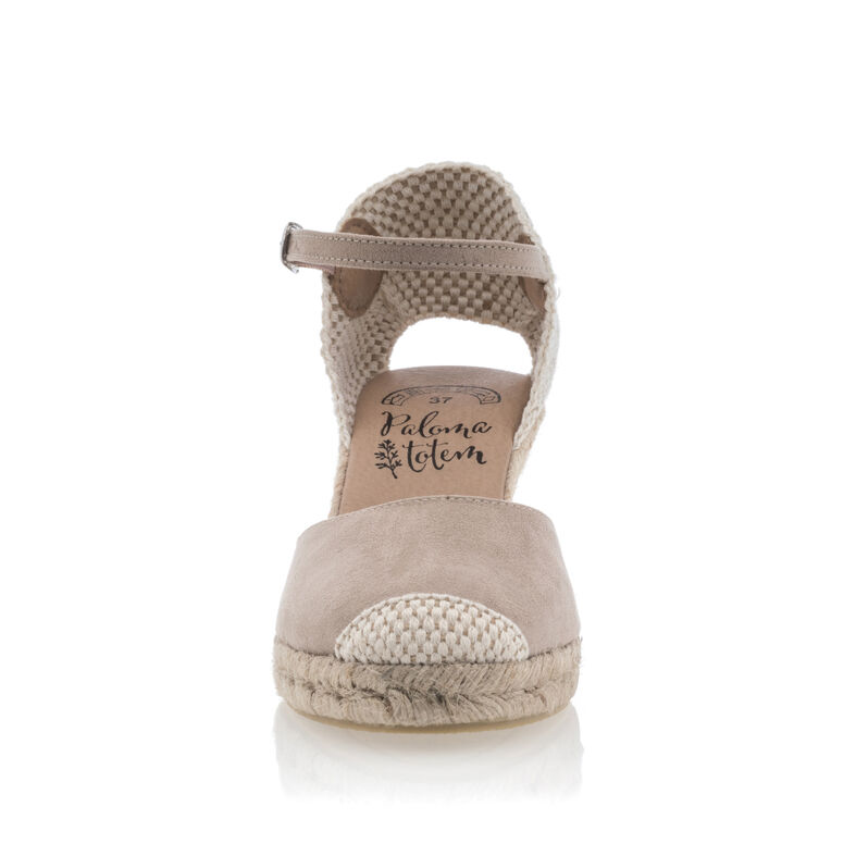 Beige espadrilles voor dames met touwzolen