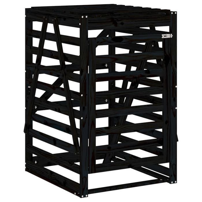 Copertura/riparo per bidone della spazzatura con ruote - VIDAXL - Legno massello di pino nero CC3356997