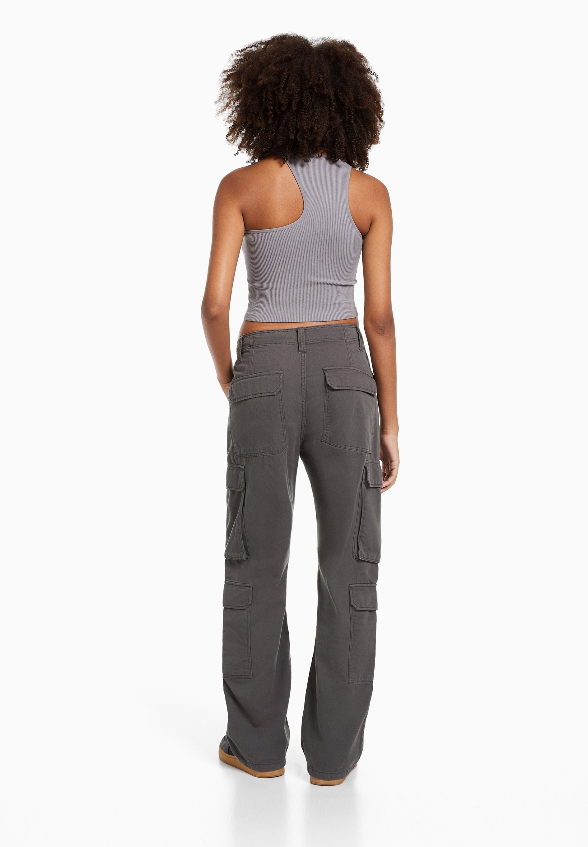 Pantaloni cargo Bershka - grigio scuro