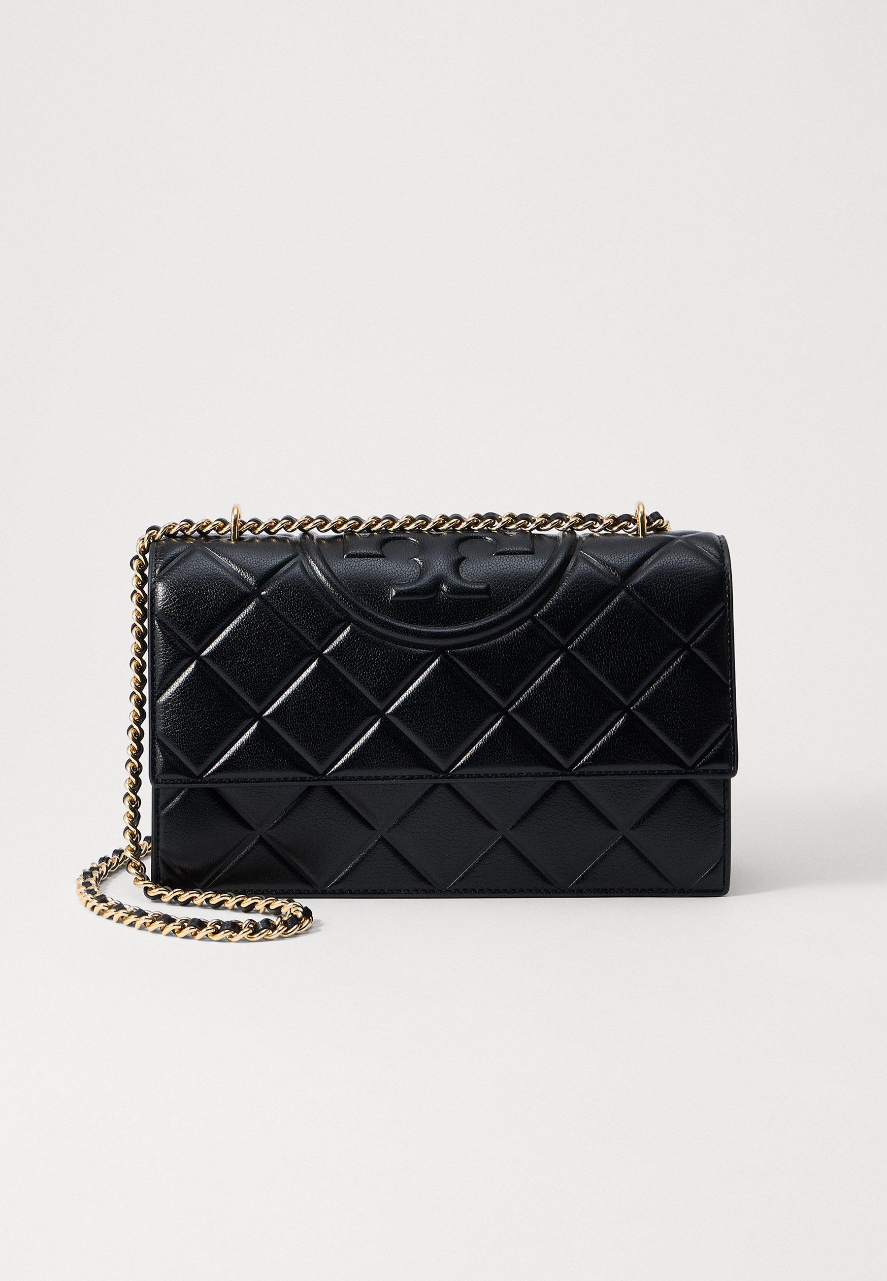 Tory Burch FLEMING CONVERTIBLE SHOULDER BAG - Geantă crossbody - neagră