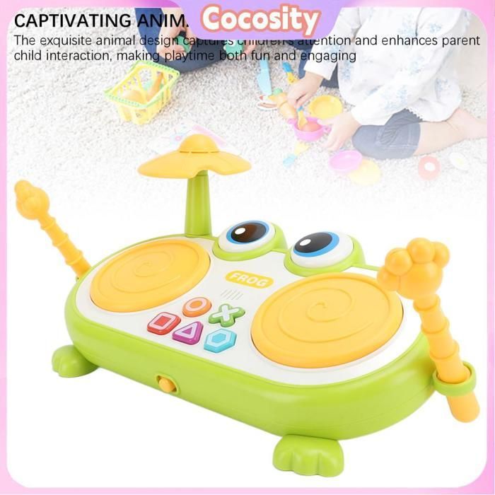 Tambor de juguete Cocosity para bebés, instrumento musical para niños, batería para juegos de rompecabezas.
